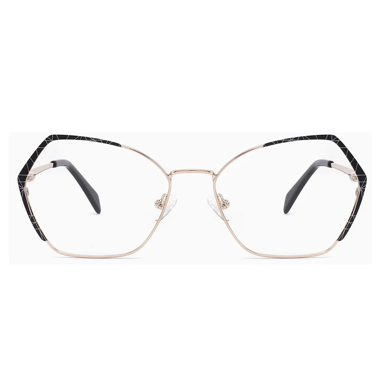 Oversize Luxury Metal Optical Frame Eyewear Last Design Fashion Eyeglasses with Special Brand