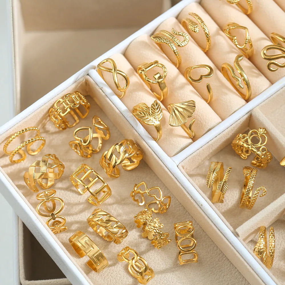 Geometric Twisted Wide Band Open Adjustable Fashion Rings for Women Latest 2025 and for All Fingers