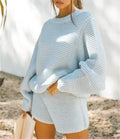 2026 Knitwear Women Shorts Set Ladies Cotton Custom Summer Cozy Women's Knit Sweater Short Set Outfits for Women