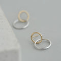 Wholesale  925 Silver Double Circular Earrings for Women Girls Gift Hot Fashion Sterling-silver-jewelry Women Earrings