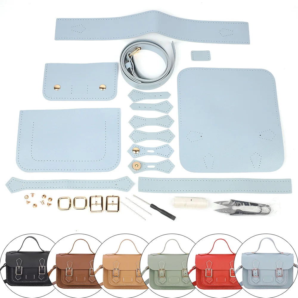 New Diy Handmade Bag Cambridge Style Hand Stitching With Sewing Tools Handel Shoulder Bag Accessories Pu Leather Adjustable