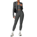 Ribbed Custom Gym Fitness 5 Piece Yoga Wear Fitness Gym Set Yoga Pants Jacket Workout Clothing Seamless Ribbed Yoga Sets MegaBDM