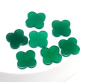 Wholesale Natural Red Green Agate Stone Jewelry Making Four Leaf Clover Flat Slices Double Sides Clovers Carved Gemstone Jewelry