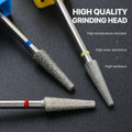 Diamond Grinding Head Tapered Flat Head Cuticle Clean Carbide Electric File Diamond Burr Nail Drill Bits