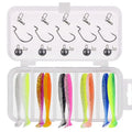WEIHE Simulated Two-color T Big Soft Black Minnow Artificial Worm Hook Fishing Bait Lure