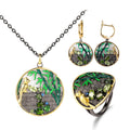 C7929 Abiding Jewelry Popular Design Natural Peridot Bird Bamboo Gemstone 925 Jewelry Set for Girls