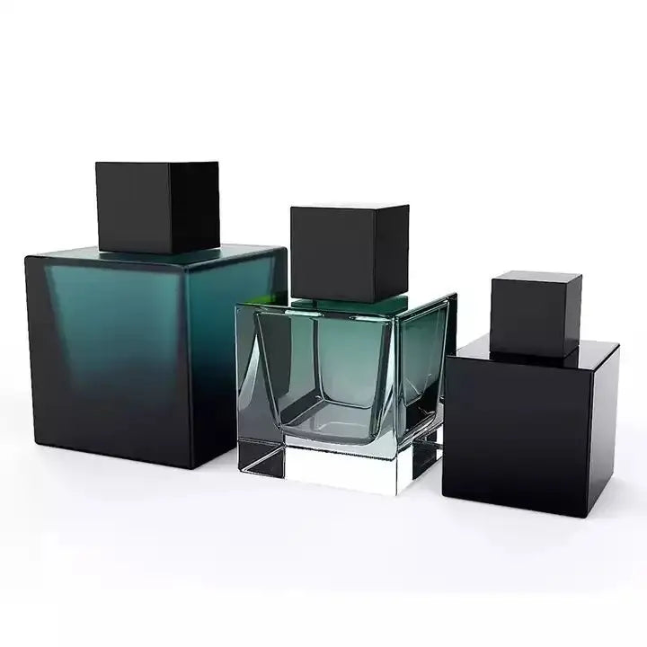 Wholesale 50 ml 100 ml Refillable square Empty Perfume Bottle New Design Fragrance Spray Perfume Bottle with OEM Lids Packaging
