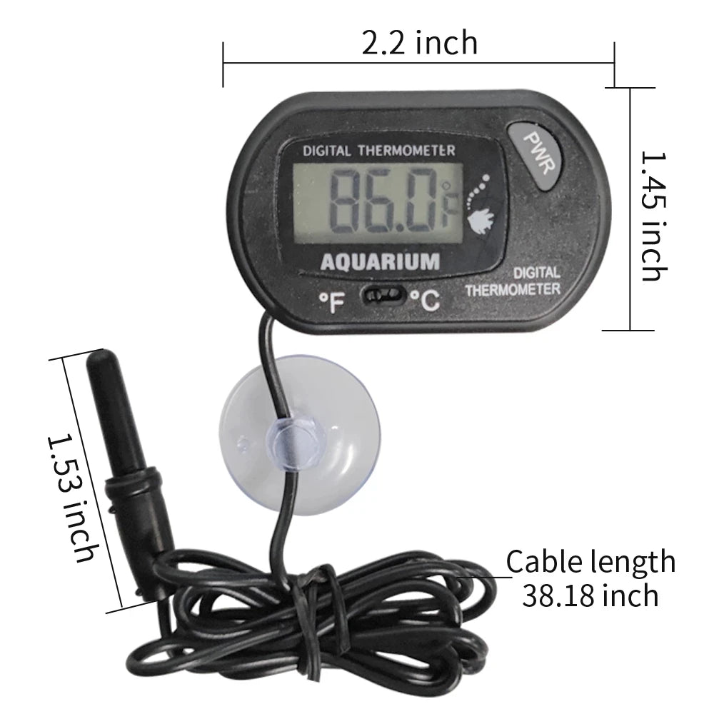 Digital Thermometer Fish Aquarium Reptile Terrarium Temperature Controller Temp Meter Fridge With Suction Cup