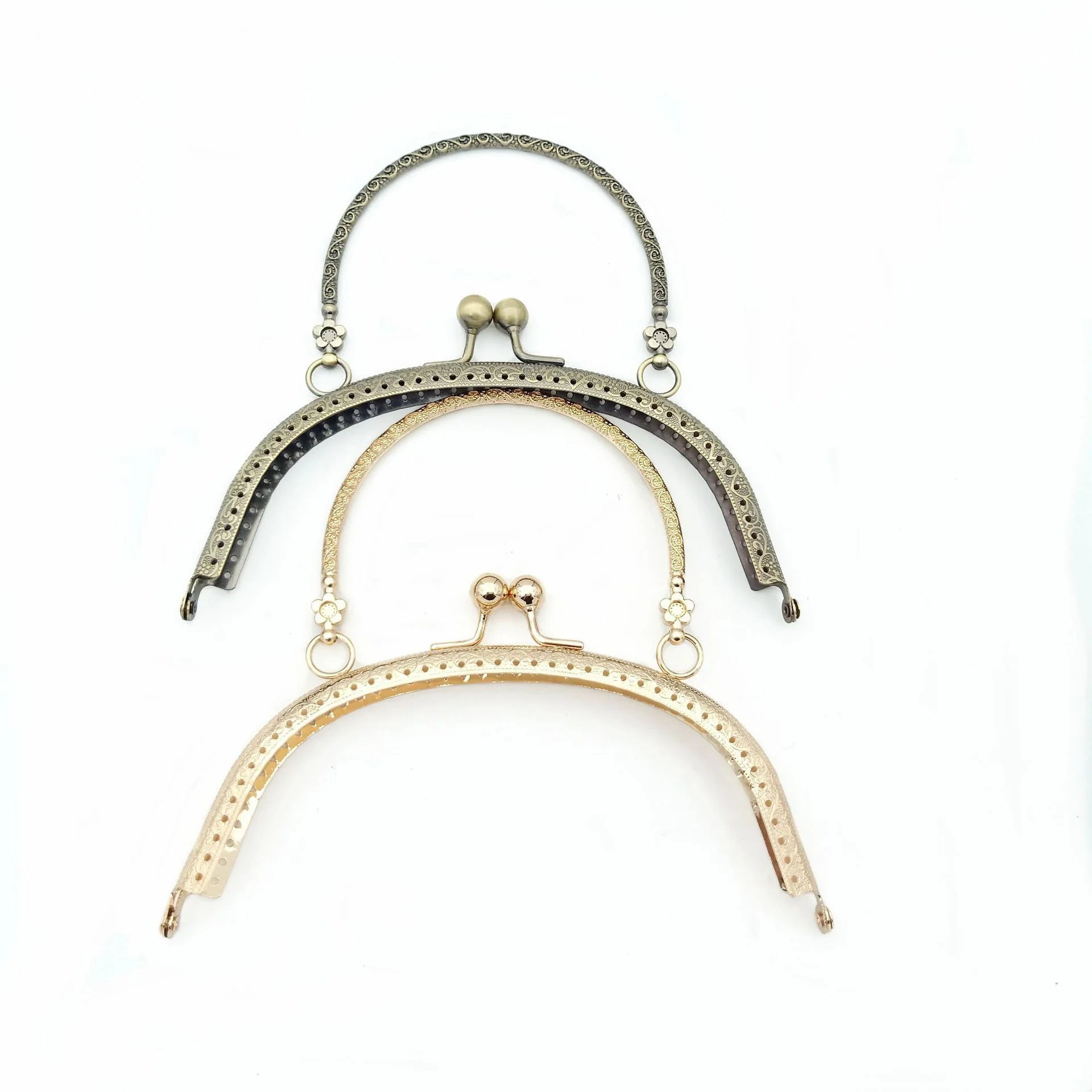 MZhardware 16.5cm Professional Ethnic Iron Bag Frame Portable Handbag Hardware Accessories Durable Replaceable Decorative Bag