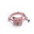 Cute Carton Style Soft Cat Collar Solid Polyester Pet Leash with Bell Elegant Solid Pattern