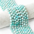 Jewelry Making Loose Gemstone Beads Strand Blue Amazonite Faceted Energy Prism Double Terminated Point Cut Beads