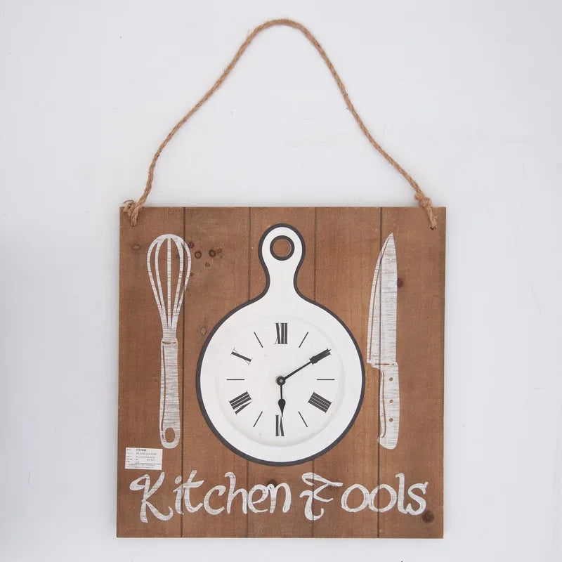 40X40CM Light Weight Indoor Decorative Wall Clocks Wall Hanging Wood Bag Shape Clock for Home Decor