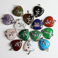 Amulet European Trendy Jewelry Healing Crystal Wrapped Rose Flower Tiger Eye Natural Stones Love Heart Rose Pendants