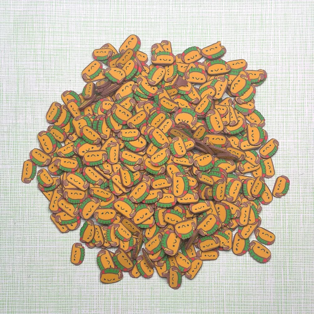 500g Cartoon Clay Slime Sprinkles Hamburger Slice Clay Polymer Food for DIY Making Scrapbooking Phone Nail Art Decorations