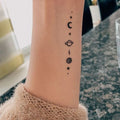 Small Medium Rose Heart Moon Stars Water Activated 1 Hour Custom Semi Permanent Tattoo Temporary Feature