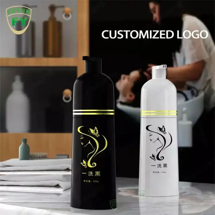 Fuyun High Quality Black PP Plastic Bottles 320ml & 400ml Colorful Plastic Hair Dye Containers for Blush Use