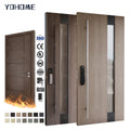 French Style Latest Modern Design High End Wood Entry Door with Glass House Solid Timber Glass Wooden Front Exterior Door