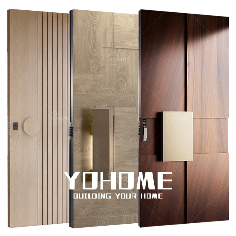 China Top Manufacturer Front Entry Door Wood Home Use Pivot Doors Modern Entry Wooden Doors for Houses