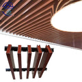 High Quality Wood Finish Fashion Extruded Aluminum Beam Baffle False Ceiling Panels System