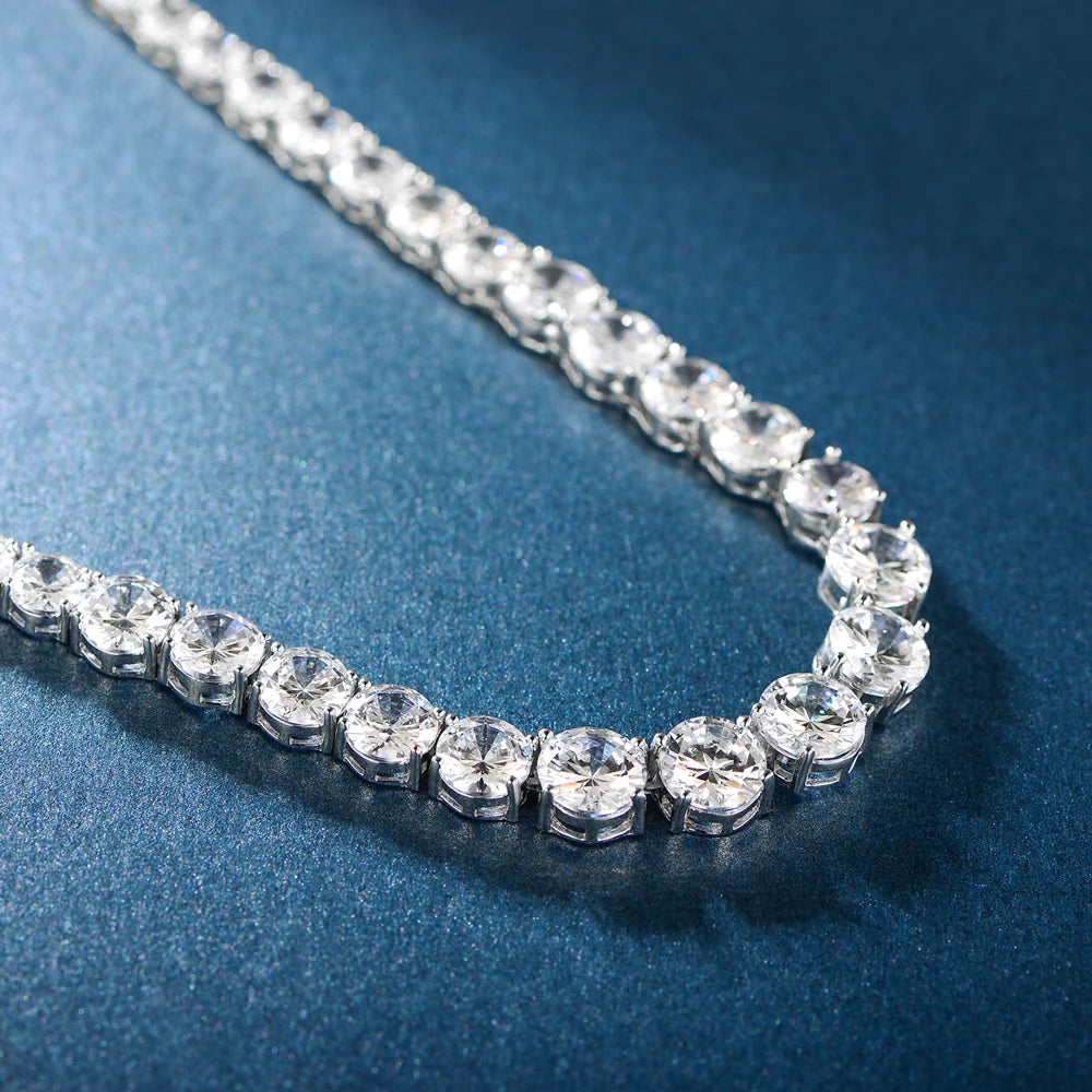 Hip Hop Tennis Chain Moissanite Fashion Necklaces and Earrings Fashion Zircon Necklace