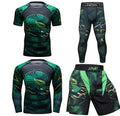 Wholesale Custom 4 Piece Rash Guard Bjj Setrash Vest Fully Sublimation Compression Pants Mma Boxing Shorts Breathable t Shirts