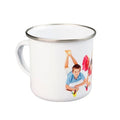 AUPLEX Camper Personal Mugs Unbreakable Tea Cups Enamel Mug With Stainless Steel Rim