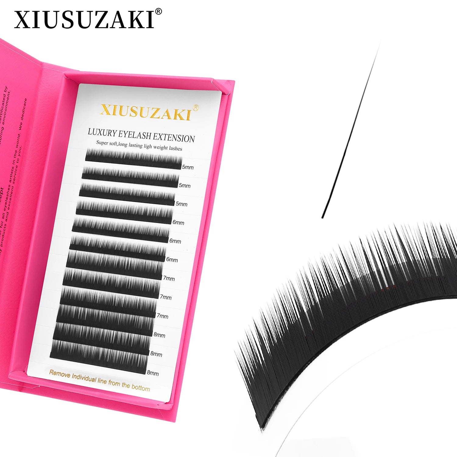 XIUSUZAKI Individual Volume Natural Soft Eyelash Dark Brown Black I Curl Eyebrow Extension