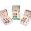 Portable PU Leather Jewlery Storage Packaging Organizer Leather Jewelry Box Organizer Necklaces Rings  Bracelets Jewel Case