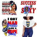 Hot Sale Good Color Fastness Iron on DTF Heat Transfer Sticker African Girls Heat Transfer Printing