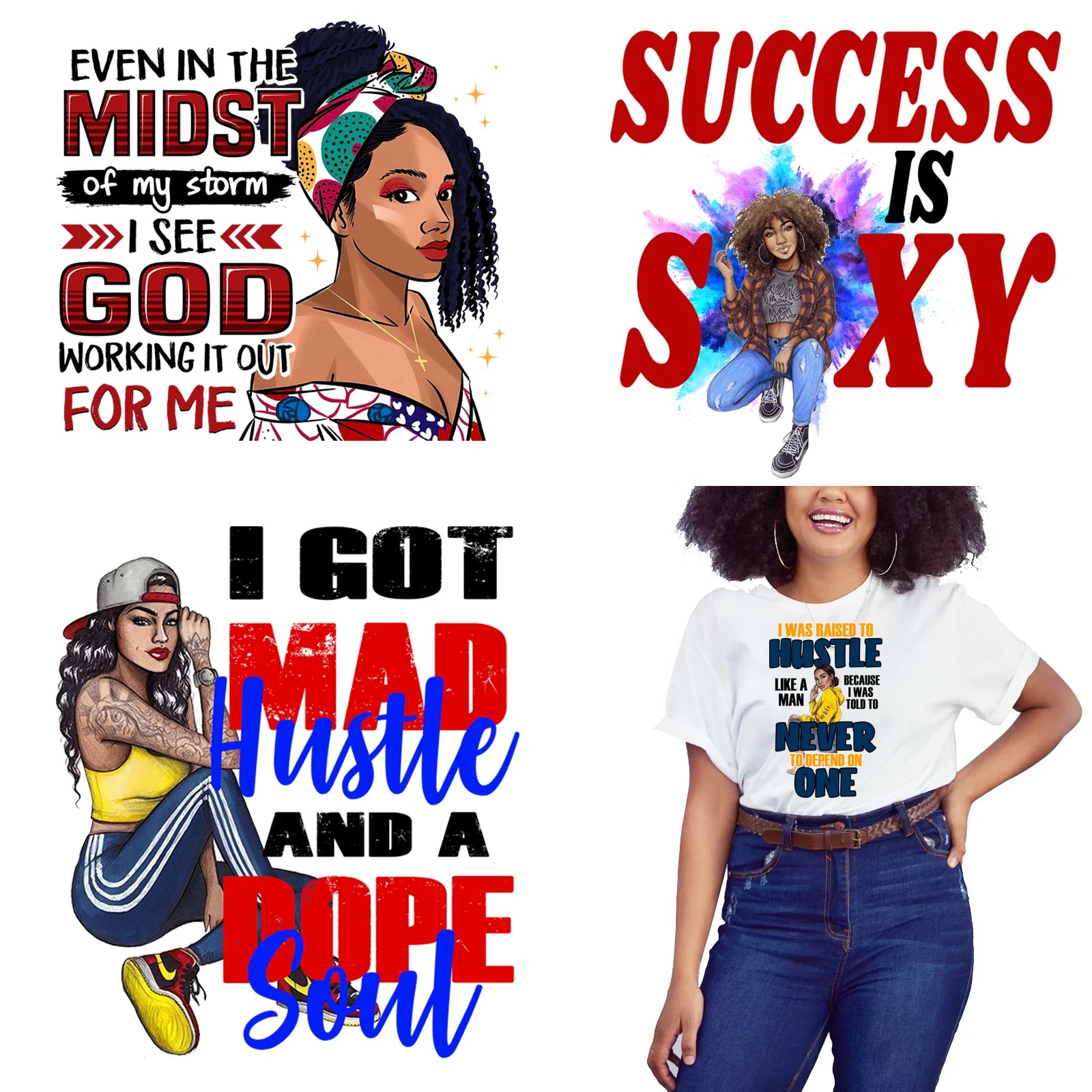 Hot Sale Good Color Fastness Iron on DTF Heat Transfer Sticker African Girls Heat Transfer Printing