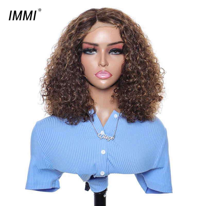Water Wave Transparent Virgin Hair Wig 180% Density Brazilian Virgin Hair Black Color 4x4 T Part Lace Frontal Human Hair Wigs