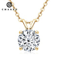 Real 925 Silver Jewelry 4 Claws Sparking D Color Moissanite Pendant Necklace 6.5mm(1.0ct) 2ct 3ct 4ct for Women