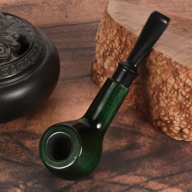 Erliao New Arrival Green Wooden Smoking Pipe Wholesale Solid Wood Tobacco Pipe High Grade Smoking Pipe of Wooden