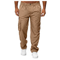 Men's Casual Multi-Pocket Straight Overalls Mid Waist Loose Fit Outdoor Hiking Trousers New OEM Service Plain Dyed Colored Wash