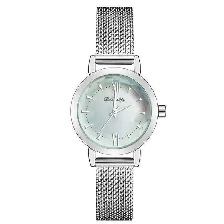 Wholesale Price Black 8MM Ultra Slim Two Hands Metal Alloy Bands Women Ladies Quartz Watch