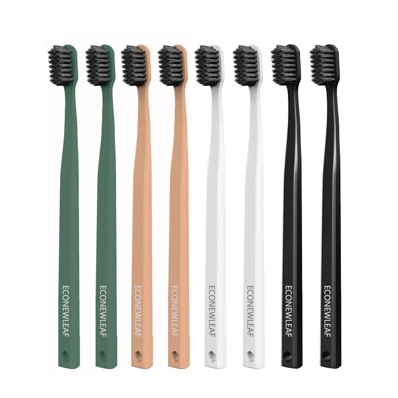 LULA ORAL CARE 100% Biodegradable Corn Starch PLA Toothbrush with Charcoal Bristles Soft Eco-Friendly for Home Use