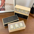 Wholesale Private Label Custom Set of 3 Frosted Glass Jar Soy Wax SCented Candle Gift Box