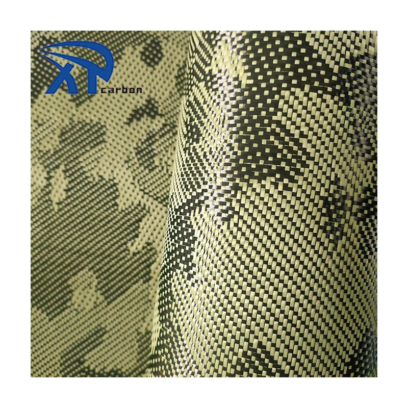 Factory Direct Yellow Camouflage Jacquard Carbon Fiber Fabric Woven Technics