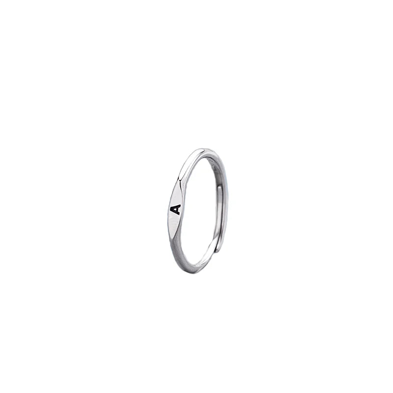 Silver 925 Custom Letter Rings for Women Jewelry Fashionable Cluster Rings 2022 26 Alphabet Signet Initial Sterling Pure 2 Pcs
