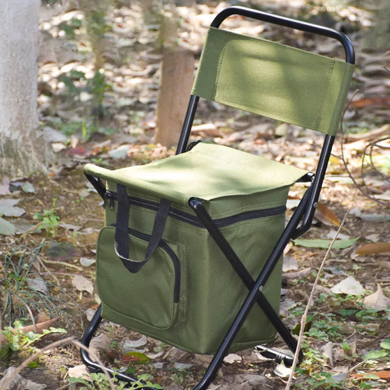 Portable Collapsible Comfortable Backpack Folding Camping Fishing Stool Cheap Leisure Beach Chair with Cooler Bag