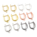 10pcs Gold Color French Earring Hooks Lever Back Open Loop Setting for DIY Earring Clips Clasp Jewelry Making Accessories