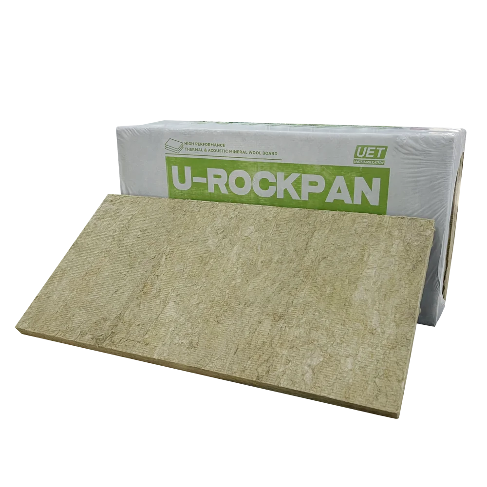 High Density Fire Resistance Soundproof Mineral Wool Board 100kg/m3 120kg/m3 50mm Class A1 Rock Wool Insulation