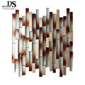 Orange Laminate Glass Mix Metal  Mosaic Use for Wall Backsplash and TV Background and Bath Room Wall
