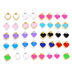 AA016330 8*7 Diy Alloy Drop Oil Heart Cartoon Ins Style Pendant for Necklace Bracelet Jewelry Making Heart Pendant Necklace