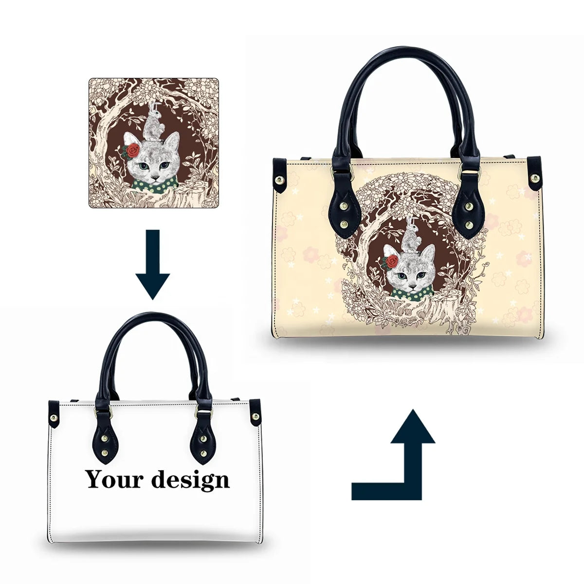 Designer Cute Animals Style Minimalist Handbags Lightweight Wholesale Custom Handbags Luxury Tote Bags for Women