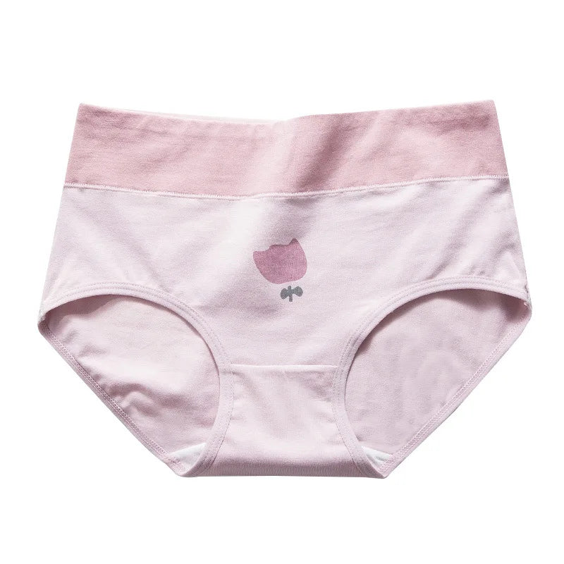 High Waist Printed Traceless Panties Women's Abdominal Triangle Cotton High Quality Japanese Girls' Underwear