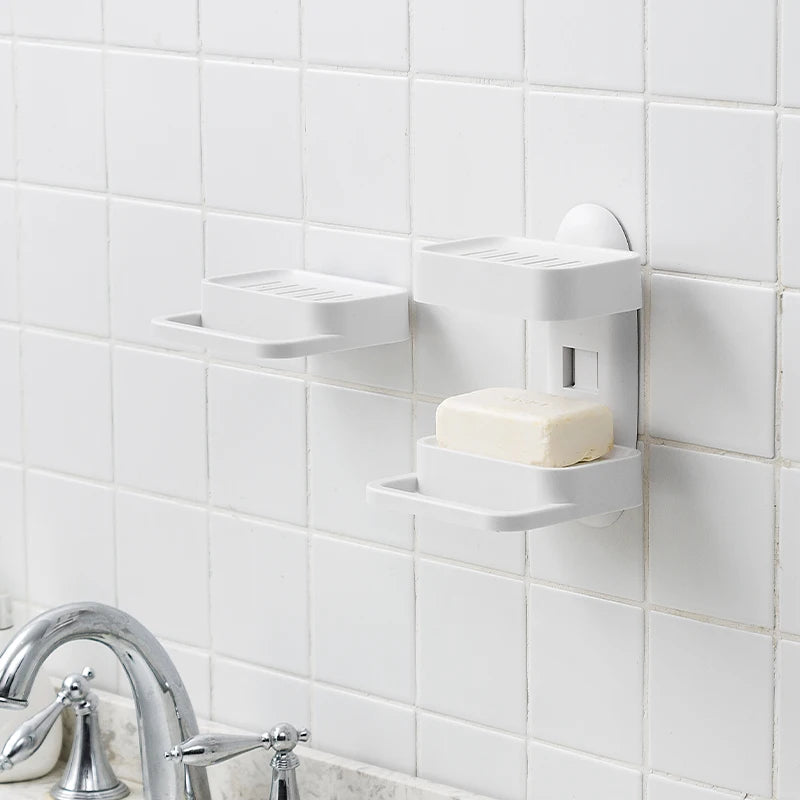 Bar Soap Box Suction Cup Bathroom Toilet Toilet Soap Box Bathroom Kitchen Storage Shelving Soap Box Drain