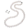 FEIRUN White Color Fashion 8mm off Round AA- Grade New Freshwater Pearl Jewelry Necklace Earrings Set