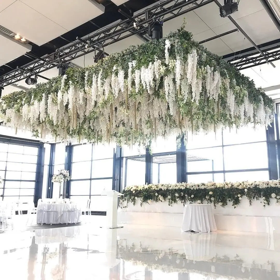 12 Packs Wisteria Flower Vines Garland 3.6 Feet Hanging Flowers Silk Wisteria Garland for Wedding Decorations