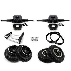 Electric Mountain Skateboard Components With Trucks and Pulleys 8 Inch Inflated Wheels Motor Mounting Plates for 6374